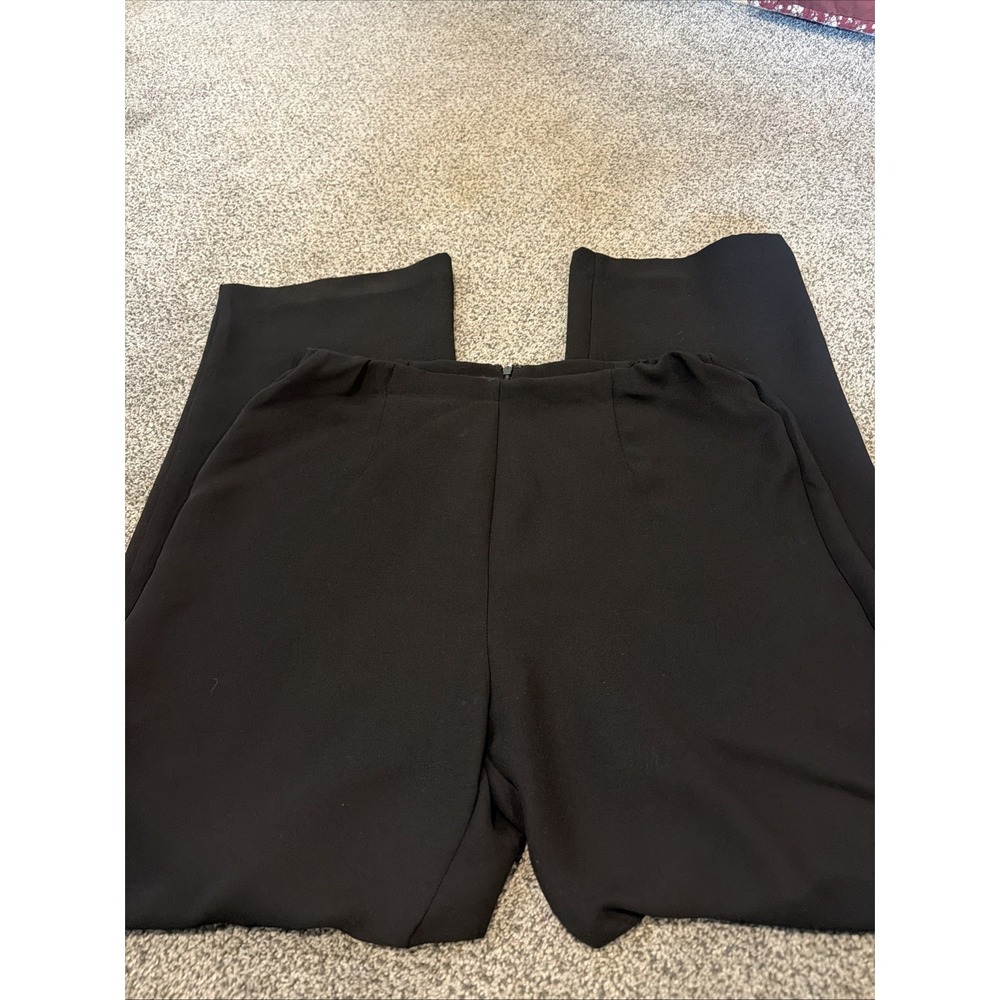 Vtg Talbots Black Flat Front Pants 12 Drape Well Professional